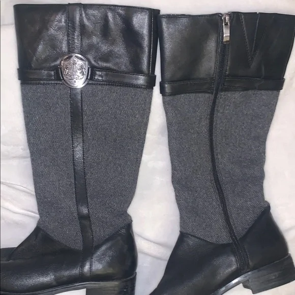 Franco Fortini Black and Gray Over the Knee Boots - Picture 4 of 13